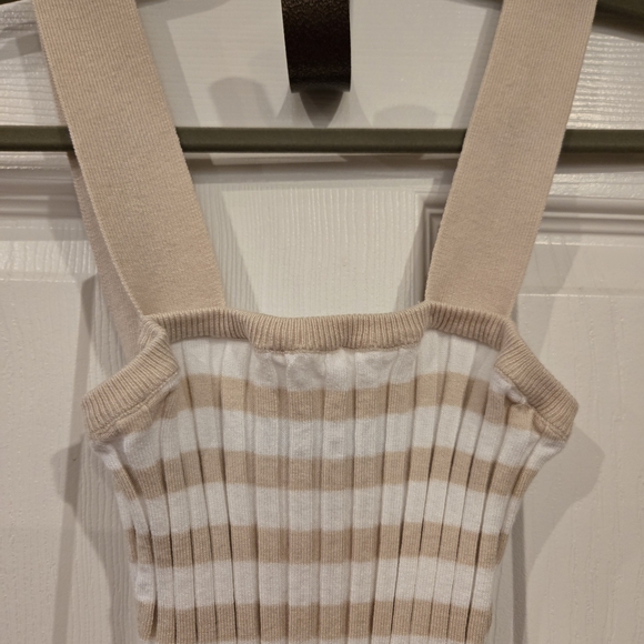 Striped Beige Maxi Dress - Picture 3 of 6